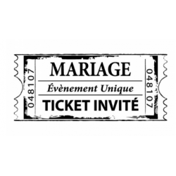 tampon bois mariage ticket...