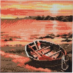 Crystal Art Sunset boat